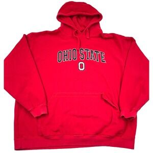 Ohio State Buckeyes Hoodie Men XXL Red Sweatshirt Sweater Spell Out Sewn **READ